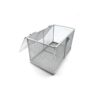 Panier de stérilisation en treillis métallique tissé en acier inoxydable chirurgical, plateau d'autoclave, soudé et plié pour le rangement des instruments chirurgicaux