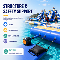Modèle de toboggan gonflable géant personnalisé, PVC imperméable pour l'extérieur, avec base gonflable, adapté aux parcs d'attractions marins