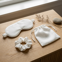 Masque pour les yeux en bambou biologique de qualité supérieure, masque de sommeil rafraîchissant doux pour la nuit, la méditation, le yoga, bandeau pour les yeux, pochette, quatre saisons