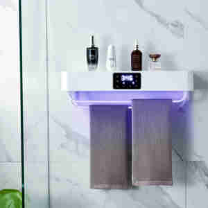 Baño Inodoro Cocina Montado en la pared Crema eléctrica calentada Toalla de baño blanca Tendedero Toalla Desinfección Calentador <span class=keywords><strong>Toallero</strong></span> Barra Estante - Product Image 4