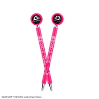 Stylo Gel Promotionnel en Plastique, Modèle Officiel Squid Game Coréen, Encre Noire Non Effaçable, Pointe 1.0mm, Idéal pour Cadeau Artistique ou Publicitaire