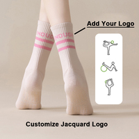 Chaussettes de Pilates personnalisées en coton antidérapantes pour femmes, idéales pour la danse et le ballet en intérieur – Vente en gros