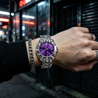 Montre Vintage Rétro Unique Y2K Abstraite Distordue Courbée à Quartz avec Date, Étanche, Effet Torsion et Griffe d'Alabâtre Fondue pour Homme