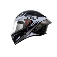 Casque intégral de moto en fibre de carbone électro-plaqué, certifié 3C, double visière, casque d'hiver pour toutes les motos