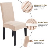 Housses de chaise de salle à manger Jacquard Stretch Fundas Para Sillas Housse de chaise en Spandex de bureau pour le salon