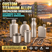 Bouteille d'eau en alliage de titane pour le bikepacking en plein air, usinage CNC, service OEM ODM, marque BIAOPAI