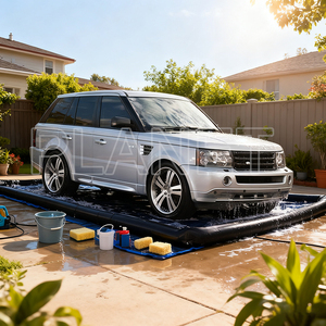 Tapis de lavage de <span class=keywords><strong>voiture</strong></span> <span class=keywords><strong>gonflable</strong></span> portable de 6 m, collecteur d'eau, tapis de confinement d'eau pour <span class=keywords><strong>voiture</strong></span> - Product Image 2