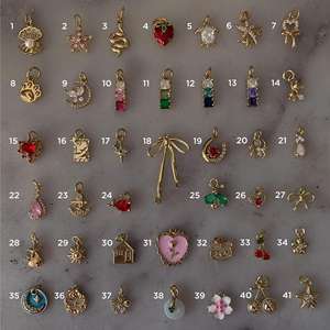 วันวาเลนไทน์เพทายหรูหรา DIY หัวใจผลไม้สร้อยคอสร้อยข้อมือหัวใจเ<span class=keywords><strong>ช</strong></span>อร์<span class=keywords><strong>รี</strong></span>่ทองจี้และเสน่ห์เครื่องประดับขายส่ง - Product Image 1