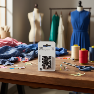 กระดุมพลาสติกแบบสแนป Ilan ขนาด 8.5 มม. สีดำ สำหรับเสื้อผ้าและเครื่องประดับ - Product Image 2