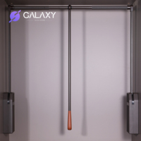 Galaxy Promotion : Tringle de penderie relevable en alliage d'aluminium à double amortisseur, avec support mural amovible, accessoires de quincaillerie de garde-robe améliorés pour vêtements