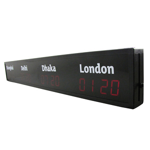 Horloge numérique mondiale LED avec 4 fuseaux horaires pour l'affichage de l'heure de l'hôtel de l'aéroport 12/24 heures personnalisées acceptables - Product Image 1
