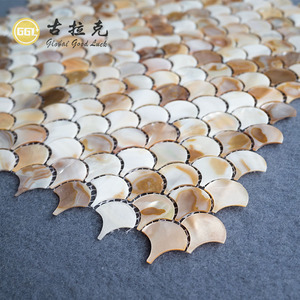 Azulejo de mosaico de concha de madreperla con forma de abanico ámbar de alta calidad de lujo para muebles de pared contra salpicaduras cocina baño Hotel hogar - Product Image 2