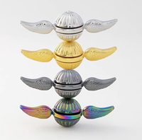 Fidget Spinner en métal en stock, modèle personnalisé, type pièce de monnaie, avec son, pour la décompression et le soulagement du stress, jouet à pousser, Ailes d'ange, Snitch dorée