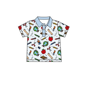 Preventa al por mayor: Ropa infantil de moda con estampado de manzanas y rayas, estilo regreso a clases, para hermanos, orgánica, MOQ 5 unidades. - Product Image 5