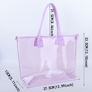 Rts Damen Mädchen große durchsichtige transparente PvC-Schulter-Geschenktüte große Stadion-Griffe Tüte Einkaufsdamen durchsichtige Strandtasche - Product Image 4