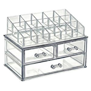 Acrylic Rectangle Makeup Organizer 3 Drawers Injection Eco-Friendly Modern Design Home Use Bathroom Cosmetics Jewelry <b>Lipstick</b> - Product Image 1