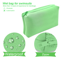 Sac cosmétique imperméable en néoprène avec logo embossé en usine, sac de maquillage pour la natation, fermeture éclair
