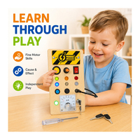 Tableau d'activités Montessori en bois STEM avec circuit de contrôle, lumière LED, compteur analogique et interrupteur – Jouet éducatif sensoriel pour développer les compétences des enfants d'âge préscolaire