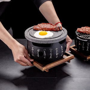 Каменная доска для приготовления стейков Lava Steak с портативной спиртовой горелкой для наборов посуды для приготовления пищи на открытом воздухе, противень для выпечки - Product Image 3
