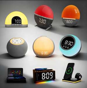 핫 세일 시뮬레이션 일출 Led 시계 다채로운 빛 일어나 빛 침묵 지능형 전용 빛 알람 시계 일어나 - Product Image 5
