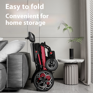 Kursi roda lipat untuk orang cacat, kursi roda portabel Remote Control ringan bermotor - Product Image 6