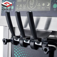 Machine à crème glacée molle de bureau commerciale 3 saveurs 3 mélange Machine à crème glacée à écran LED avec ingrédients d'eau de lait de fruits
