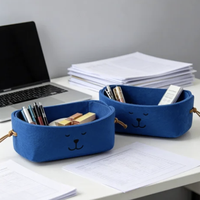 Boîte de rangement en feutre léger et doux avec cordon de serrage, couleur personnalisée, sac organisateur de bureau pour la maison et le bureau