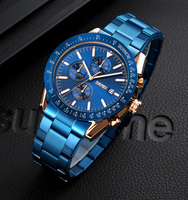 Montre à quartz pour homme Skmei modèle 9253, logo personnalisé OEM, acier inoxydable de haute qualité, résistance à l'eau 3BAR, bracelet de 20 mm, aiguille jour/date