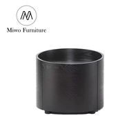 Table de chevet moderne et simple noire avec tiroir, meuble de rangement circulaire, table de chevet design pour chambre à coucher