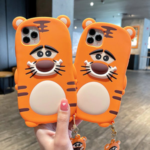 Funda de Silicona 3D Personalizable con Dibujo Animado de Tigre, Gruesa y Resistente a Impactos, con Colgante para <span class=keywords><strong>iPhone</strong></span>, Directo de Fábrica - Product Image 3