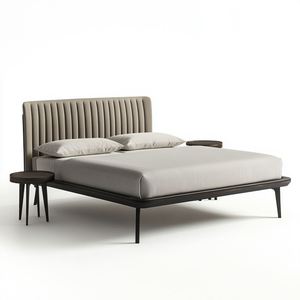 เตียงคู่หรูหราทันสมัยได้รับการออกแบบใหม่เฟอร์นิเจอร์ห้องนอนเตียงไม้นุ่มเรียบง่ายสำหรับโรงแรมวิลล่าบ้านปรับแต่งได้ - Product Image 4