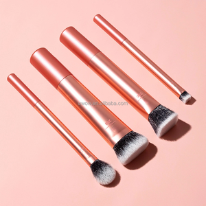 0052 Ensemble de 4 pinceaux de maquillage coréens en silicone blanc et noir, style plat, mini, pour fond de teint, avec tête en forme de sirène <span class=keywords><strong>électrique</strong></span> en cristal - Product Image 4