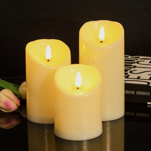 Thực tế nhấp nháy ngọn lửa <span class=keywords><strong>LED</strong></span> Nến dài tuổi thọ pin cho đám cưới bên trang trí nội thất Hàng Mã Nến Sáp điện tử - Product Image 1