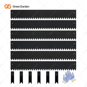 Paquete de 6 bordes metálicos galvanizados dentados negros de 6 pulgadas para jardín, resistentes a la intemperie, para césped y huertos - Product Image 2