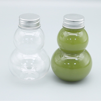 Les ventes directes d'usine peuvent personnaliser le logo 300ml Design créatif bouteille d'emballage de boisson en forme de gourde bouteille de jus avec couvercle