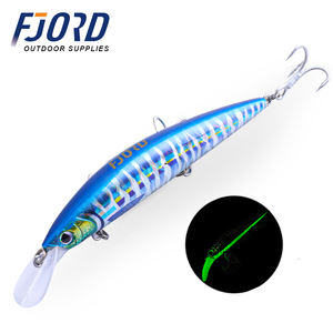 Leurre Minnow Lourd FJORD 110mm 37g Coulant avec Yeux 3D, Kit de Leurres Souples Personnalisés pour la Pêche en Mer et la Truite - Product Image 1