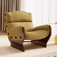 Simple haut de gamme italien en bois massif tissu Art chaise décontractée salon meubles design moderne en bois massif tissu Art meubles