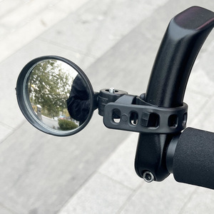 Universal Wide Angle Convex Mirror For Electric <b>Bicycles</b> Mountain Bikes Handlebar Installation Plastic Shell Aluminum <b>Frame</b> - Product Image 4
