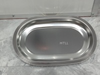 Assiette ovale en acier inoxydable 410 pour buffet de cuisine, service de riz et de poisson, édition limitée à prix réduit 28*18*2 cm