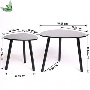 ชุดโต๊ะกาแฟไม้ไผ่แบบมินิมอล ประกอบง่าย โต๊ะข้างลายหินอ่อน สำหรับห้องนั่งเล่นและตกแต่งบ้าน - Product Image 2