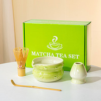 Ensemble de fouets à matcha en bambou, 4 pièces, design Japandi, kit cadeau de thé durable