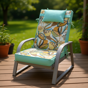 Cuscini per Sedie da Giardino 120x55x8cm, Comodi Cuscini da Esterno Leggermente Idrorepellenti con Cinghie di Fissaggio e Imbottitura in Schiuma - Product Image 2