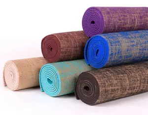 Large Non Slip Thick Jute Eco Yoga Mat With Strap