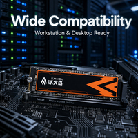 SSD Internal KANAGA M.2 2280 NVMe PCIe 4.0 Memori Flash 3D NAND dengan Daya Tahan 600TBW untuk Workstation, NAS & Aplikasi Server Ringan