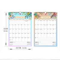 Cetak Kalender Dinding A3 Custom LOGO Foil Emas Tahunan Bulanan Mingguan, Perencana 12 Bulan dengan Penyangga, Kalender Promosi Kantor