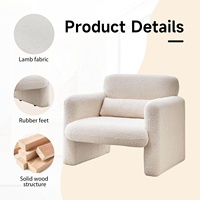 Fauteuil d'appoint moderne en tissu Sherpa de 33.86 pouces, confortable, rembourré, simple, oreiller de taille pour chambre et salon