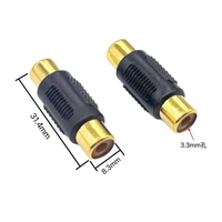 Adaptateur de connecteur RCA femelle vers RCA femelle plaqué or pour câble audio-vidéo