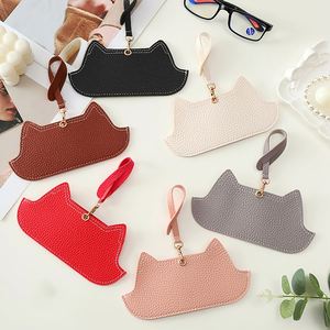 Estuche para Gafas con Forma de Gato, Bonito y Moderno, con Llavero, Bolsa Portátil de Cuero PU con Cierre a Presión para Mujer, Organizador Diario para Bolso - Product Image 2