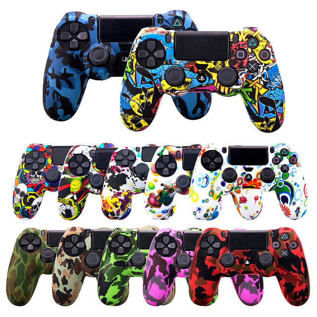 Silicone Case for PS4 Pro Slim Controller Protective Skin Anti-Slip Cover Case Thumb Stick Accessories