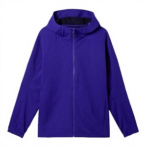 Chaqueta con Capucha para Hombre, Color Morado, Resistente al Viento, con Cierre, Corte Regular, Informal, Tejida en Poliéster, para Otoño - Product Image 4